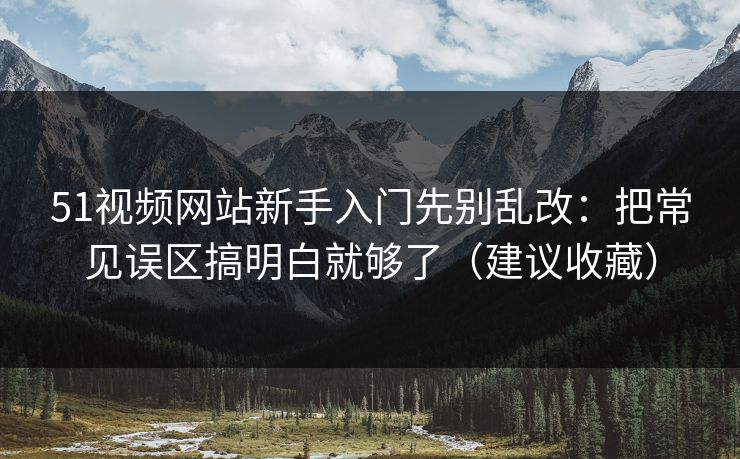 51视频网站新手入门先别乱改:把常见误区搞明白就够了(建议收藏)
